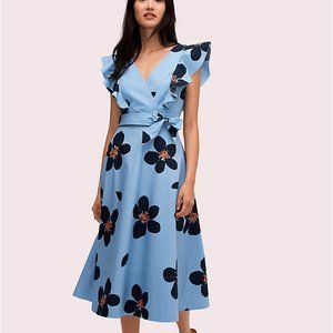 kate spade Heron Flora Poplin Midi Dress (Sz. 12)